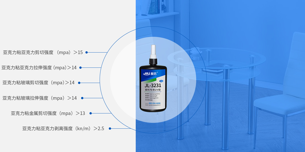 透明塑料粘接专用UV无影胶产品参数